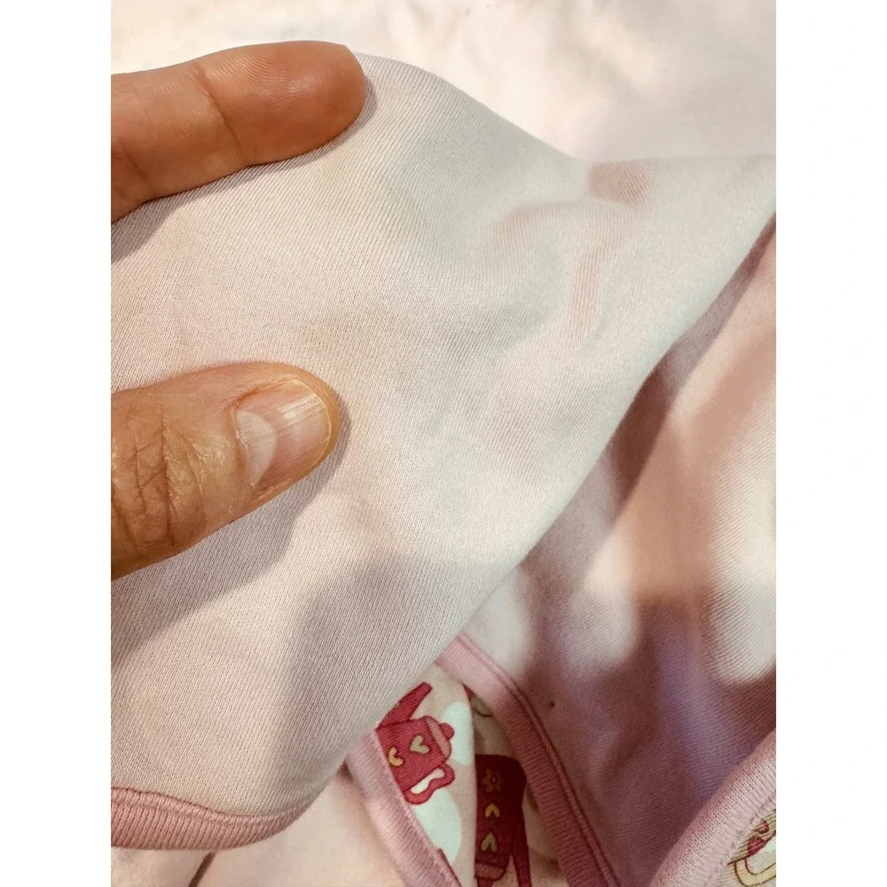 Gymboree Vintage 2004 Pink Tea Party‎ Cupcake Cotton Reversible Baby Blanket OS